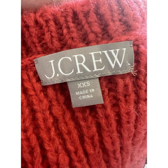 J Crew Women's Red Alpaca/Wool Blend Cable Sweater Vest Preppy Academia Sz XXS - Picture 8 of 9